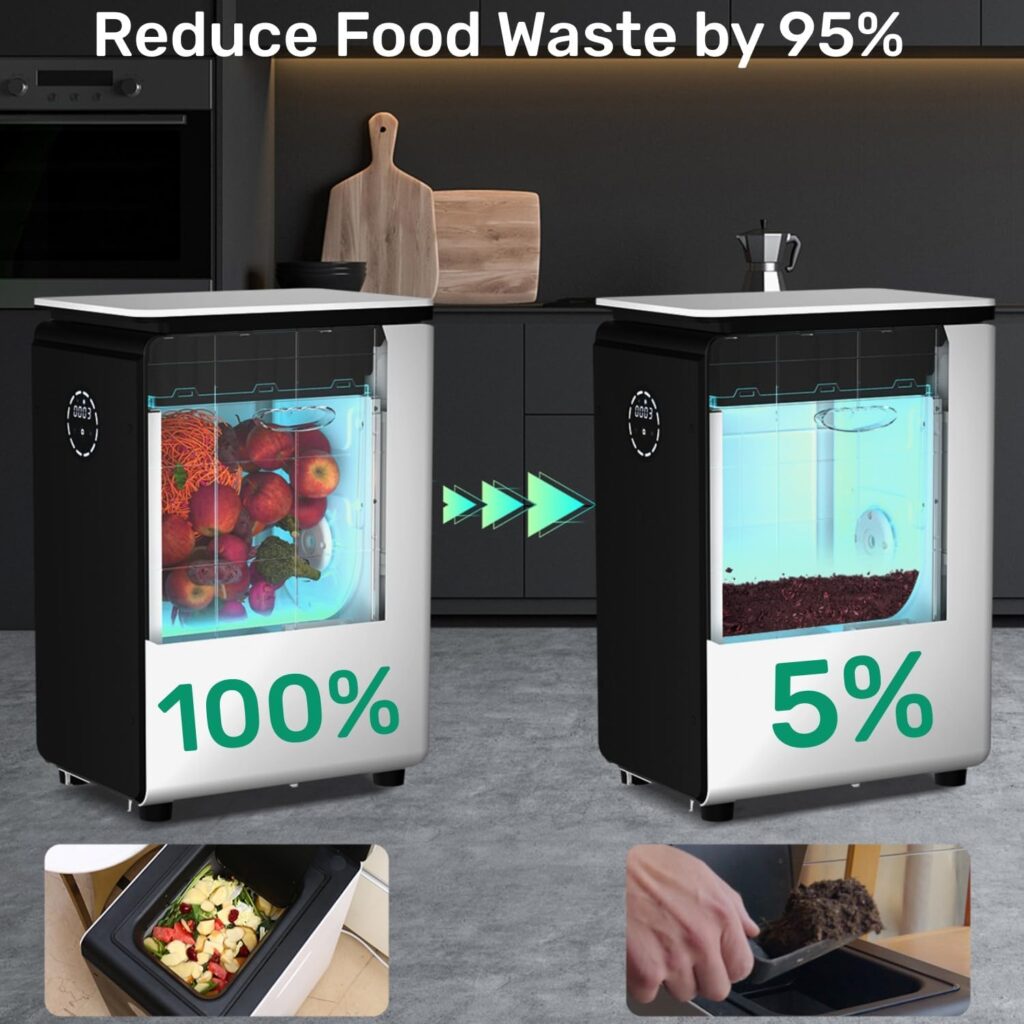 GEME Worlds First Bio Smart 19L Electric Composter for Kitchen, Filter Permanently Use, Electric Compost Bin Kitchen, Add Waste Anytime Compost Machine, Food Cycler Turn Waste to Real Organic Compost